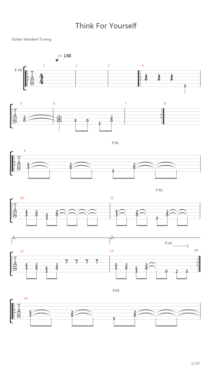 Think For Yourself吉他谱