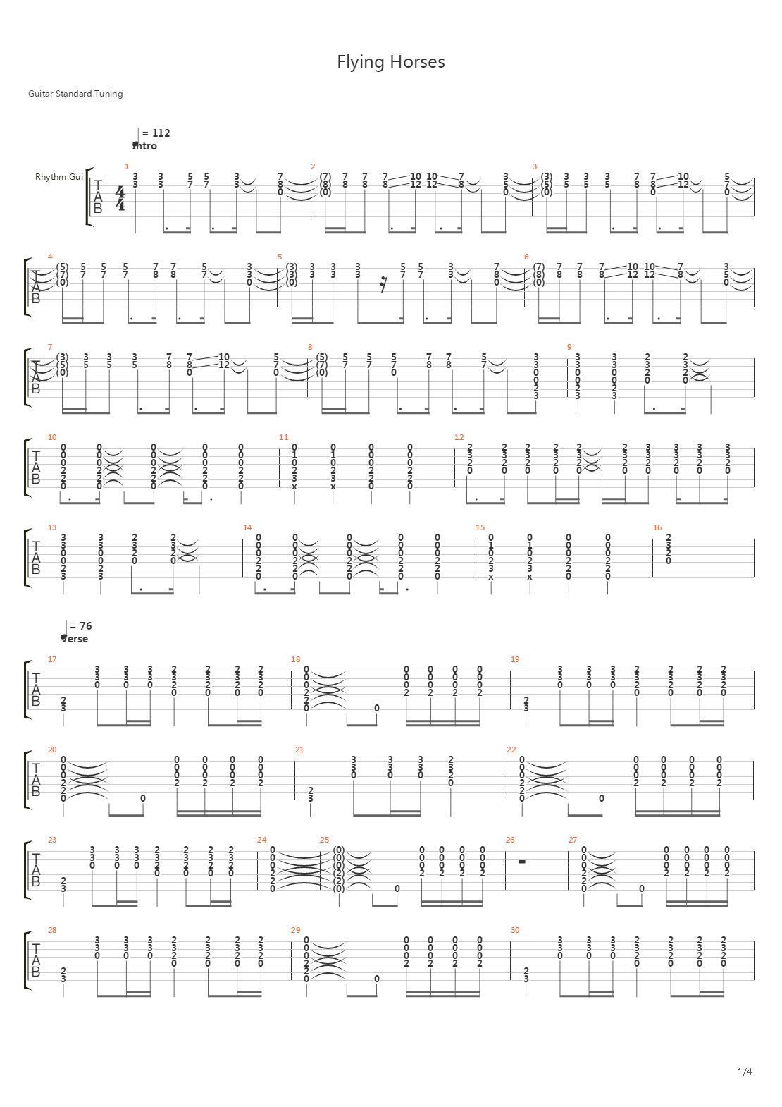 Flying Horses吉他谱