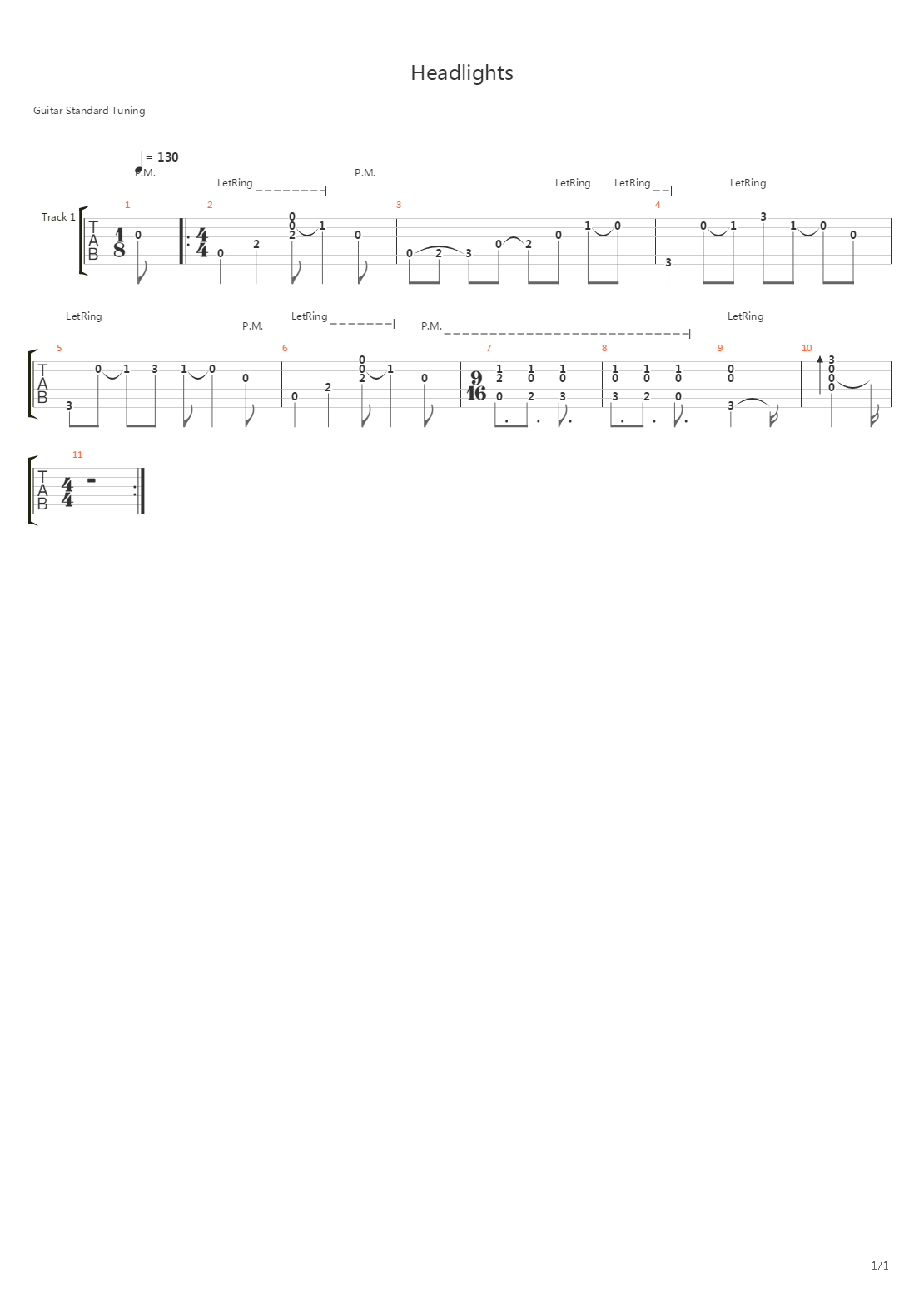 Headlights吉他谱