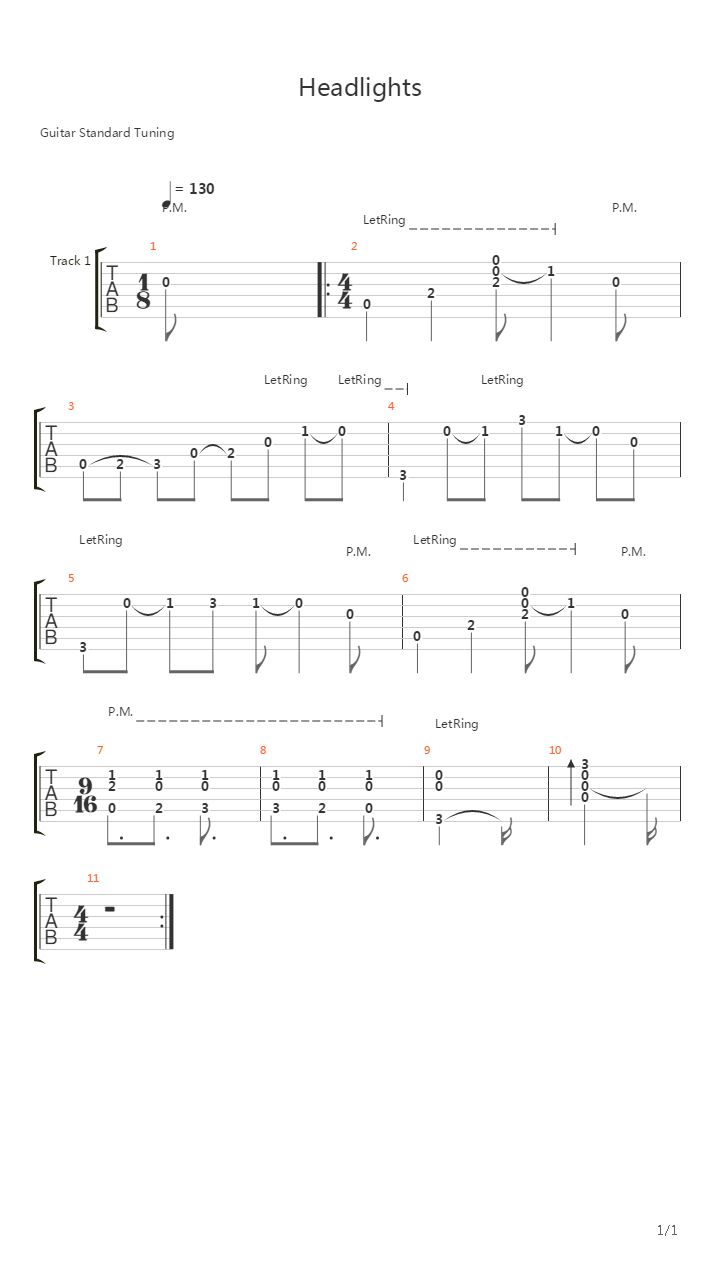 Headlights吉他谱