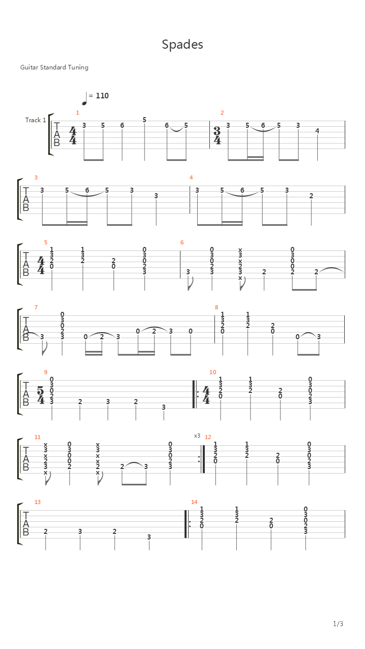 Spades吉他谱