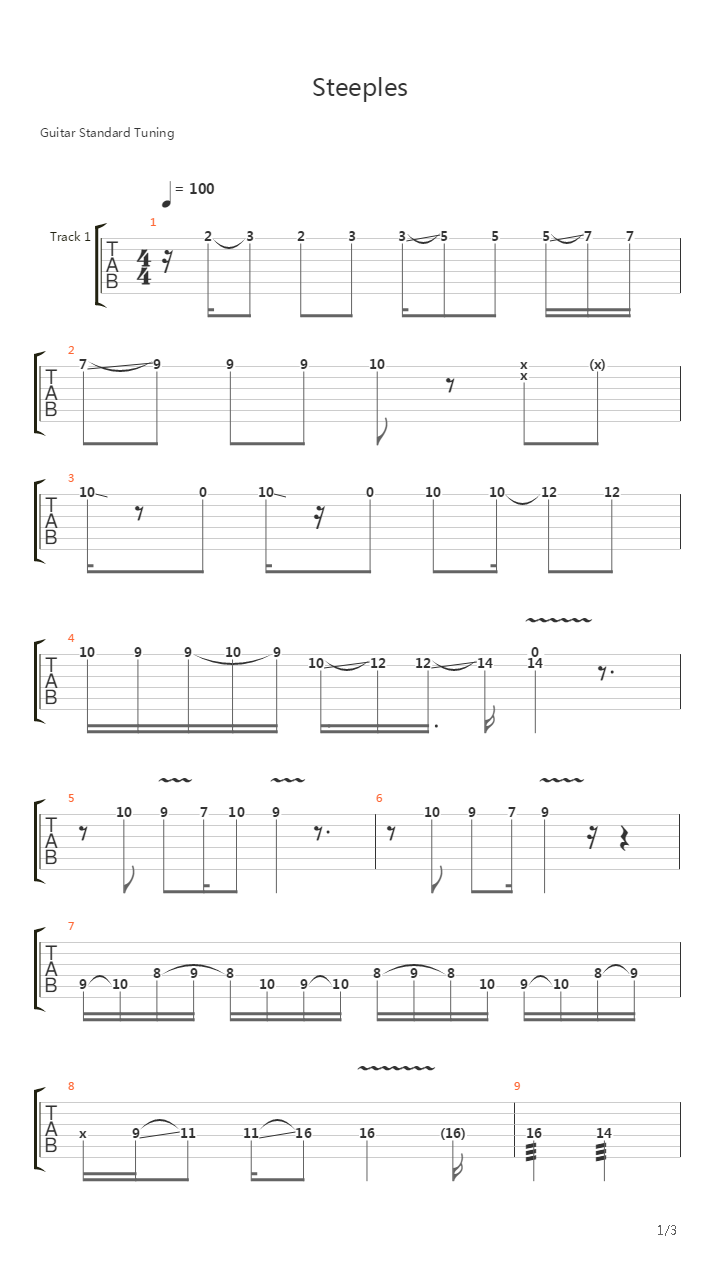 Steeples吉他谱