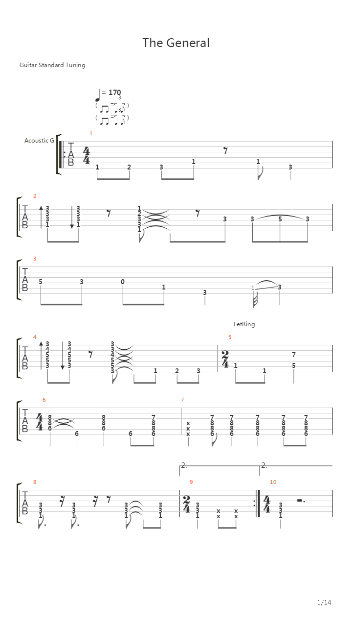 The General吉他谱