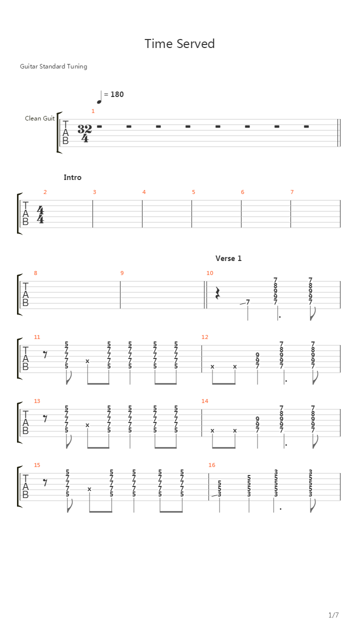 Time Served吉他谱