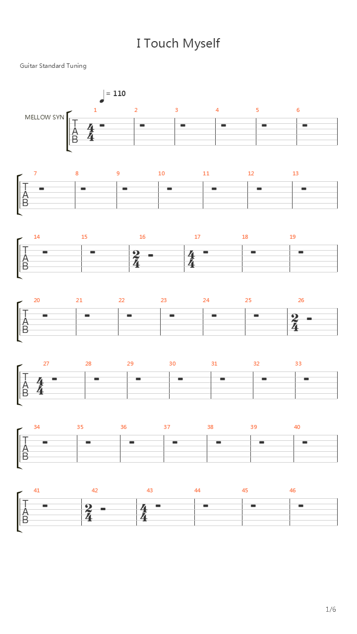I Touch Myself吉他谱