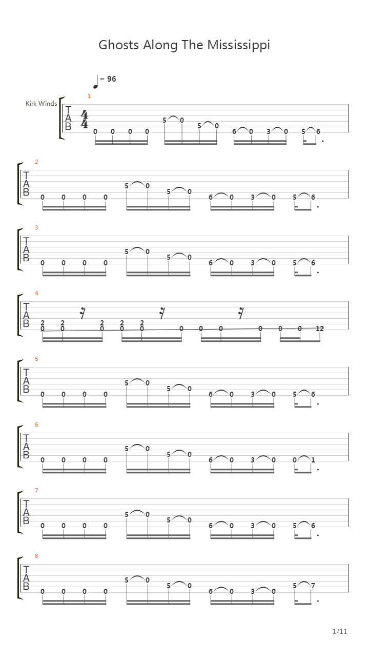 Ghosts Along The Mississippi吉他谱