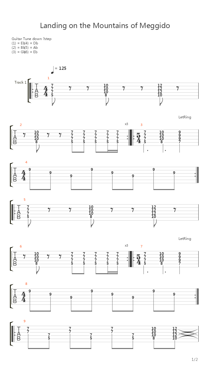 Landing On The Mountains Of Meggido吉他谱