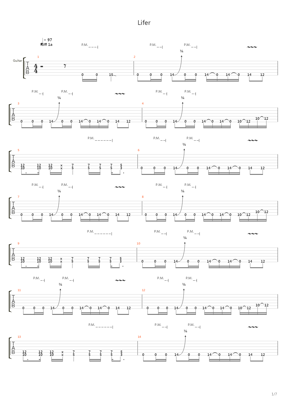 Lifer吉他谱