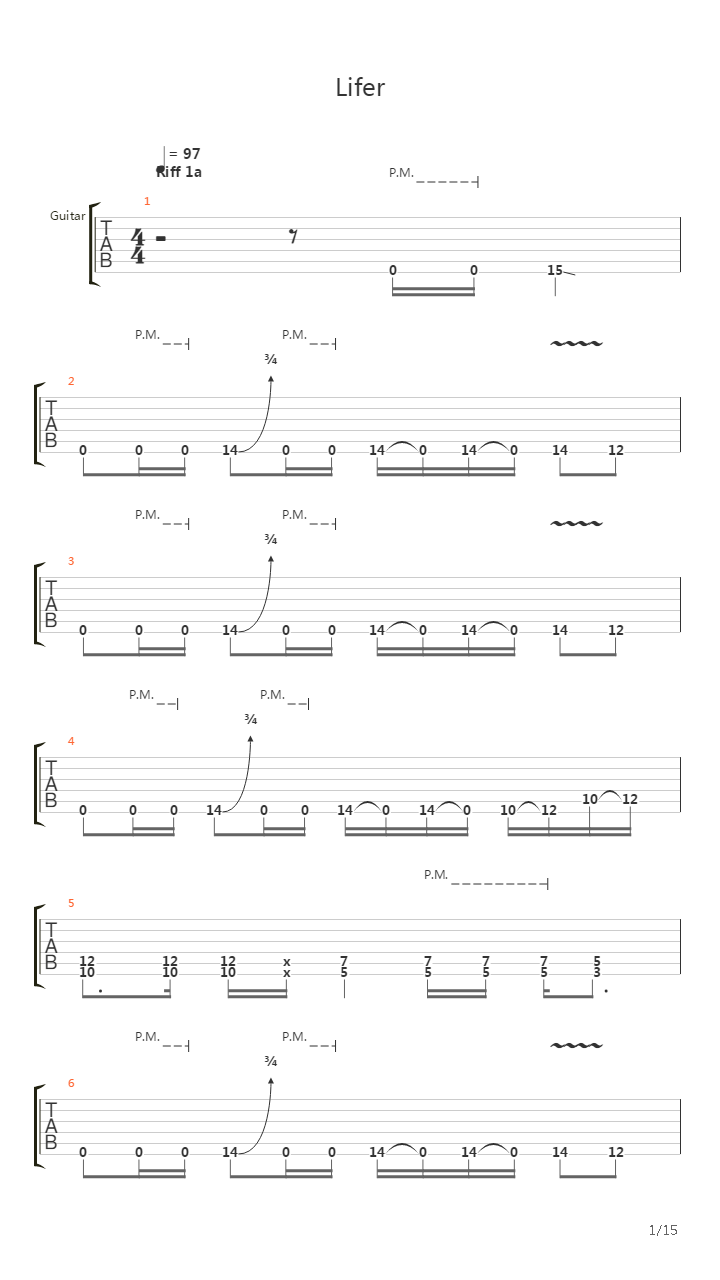 Lifer吉他谱
