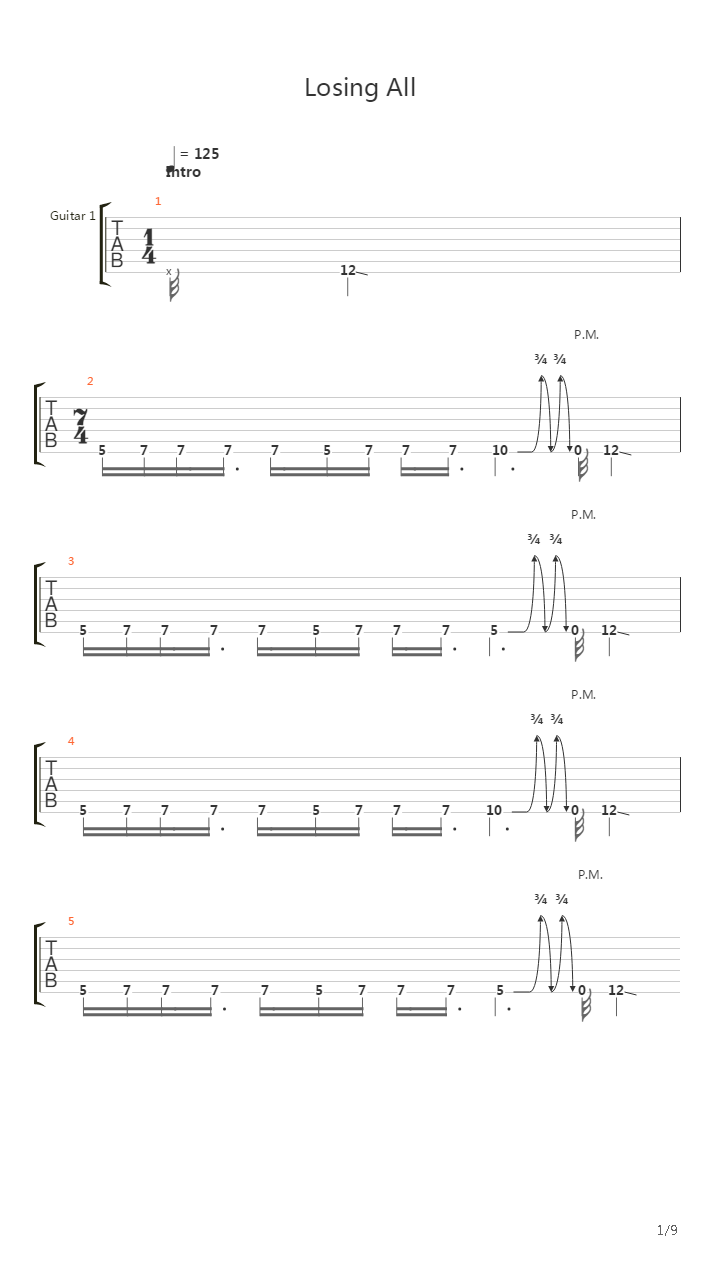 Losing All吉他谱
