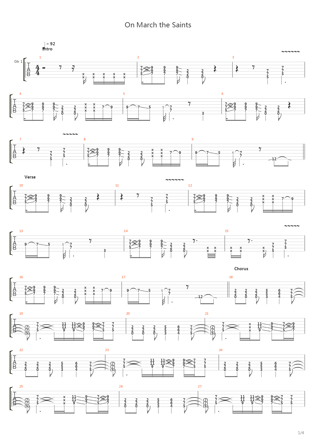 On March The Saints吉他谱