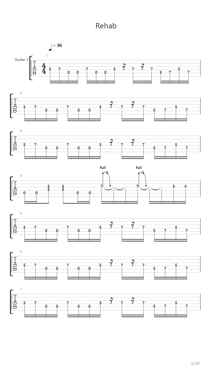 Rehab吉他谱