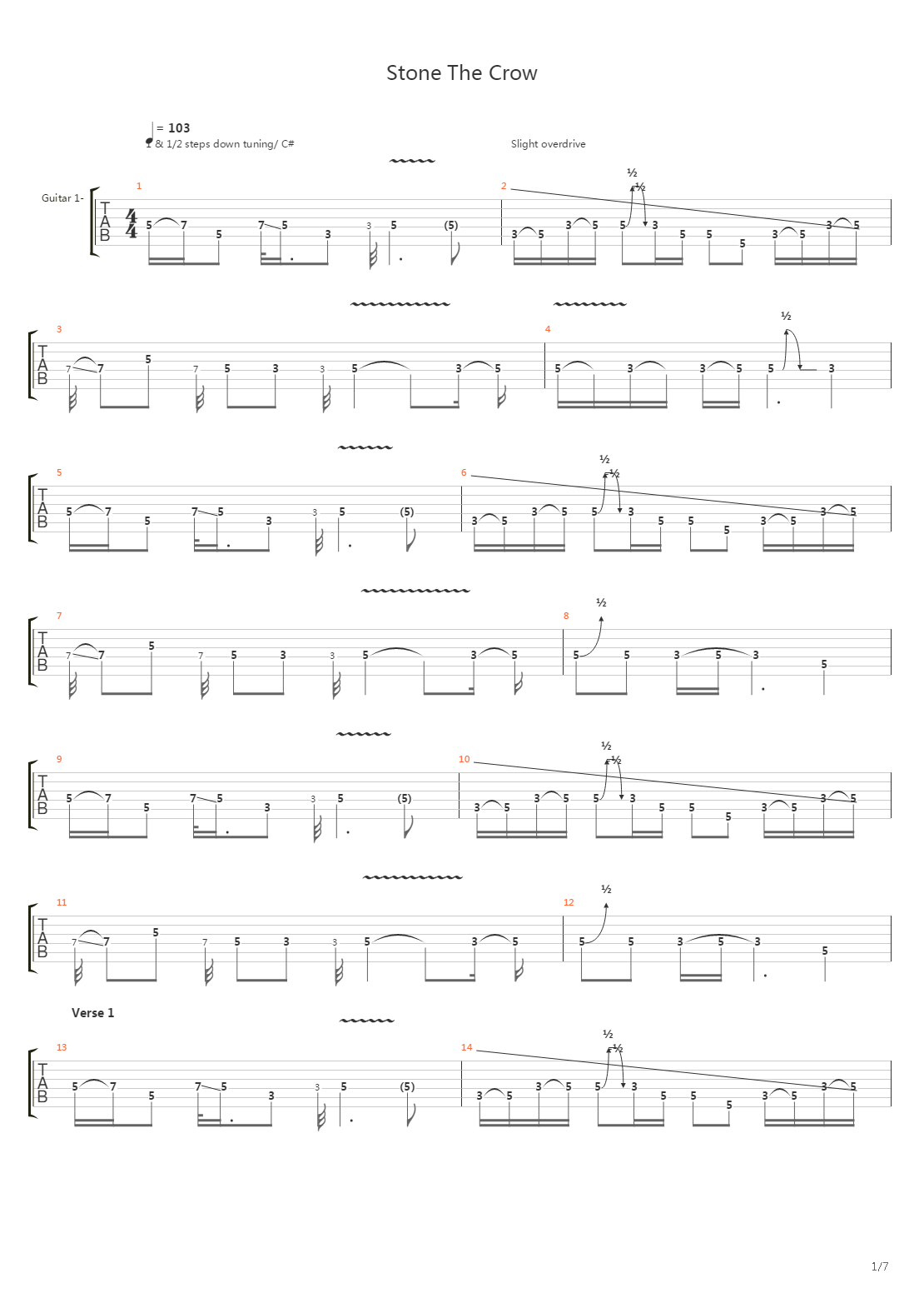Stone The Crow吉他谱
