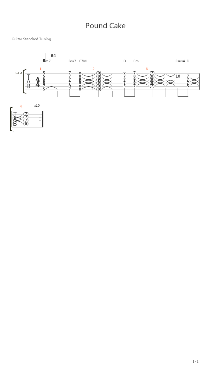 Pound Cake吉他谱