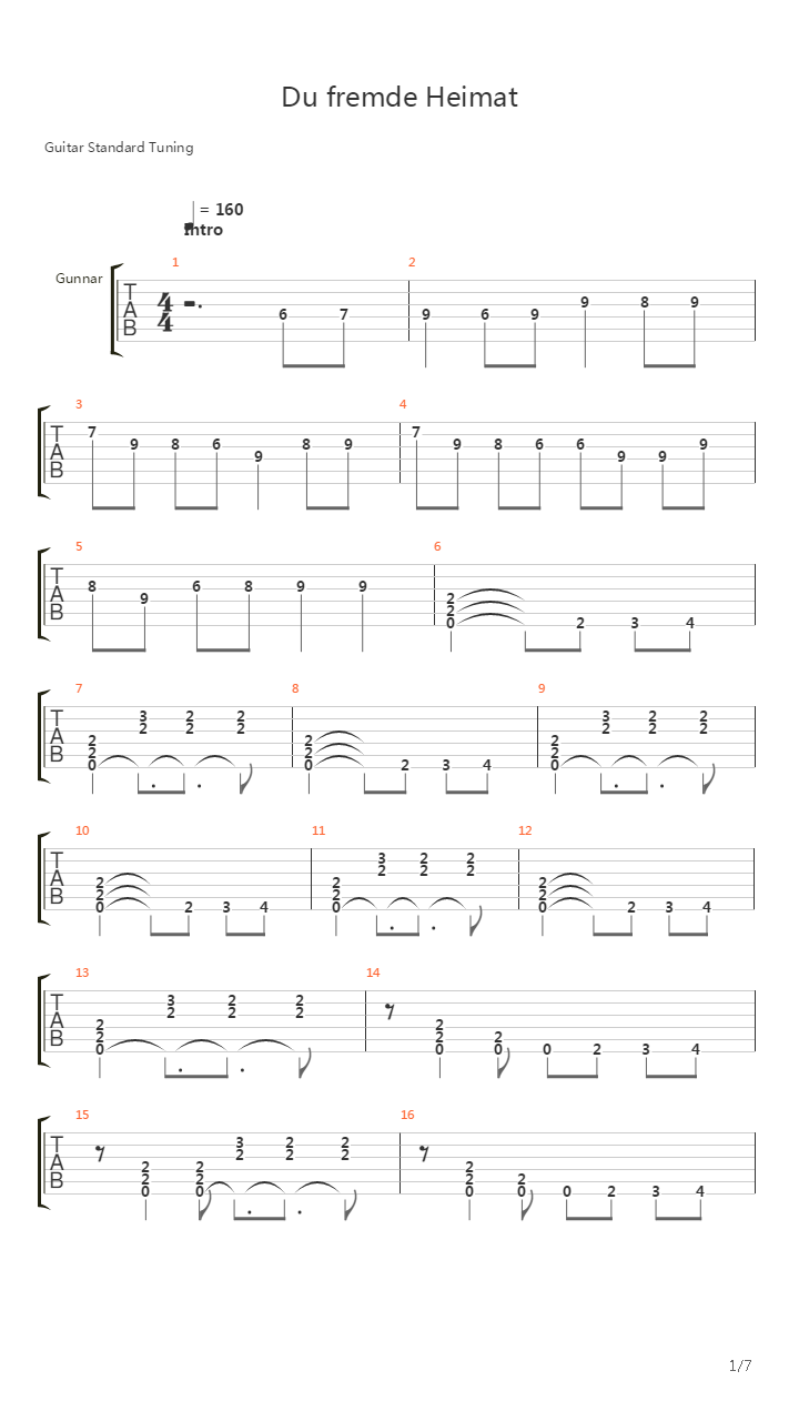 Du Fremde Heimat吉他谱