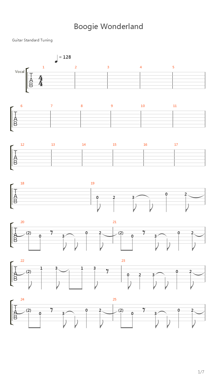 Boogie Wonderland吉他谱