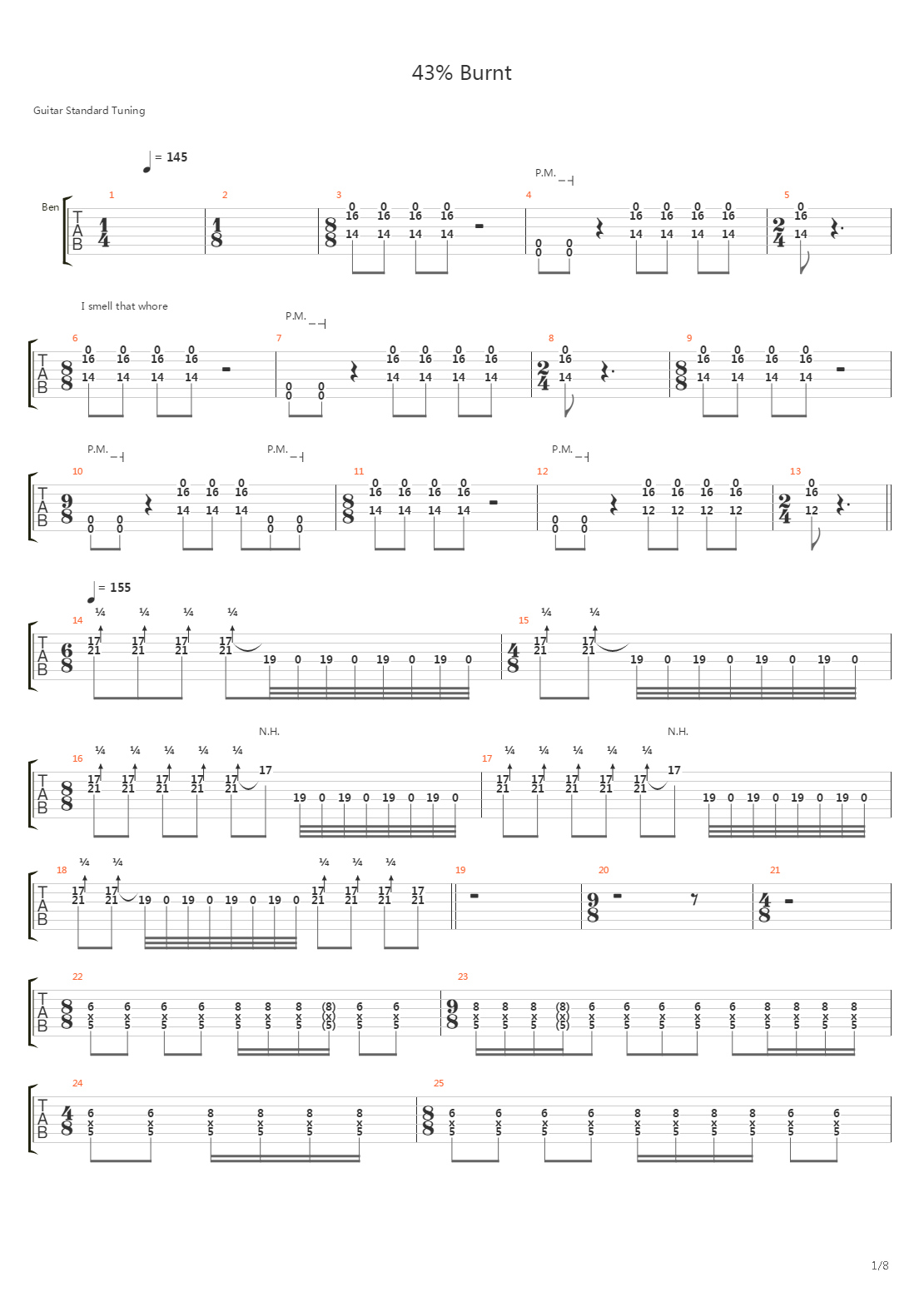 43 Burnt吉他谱