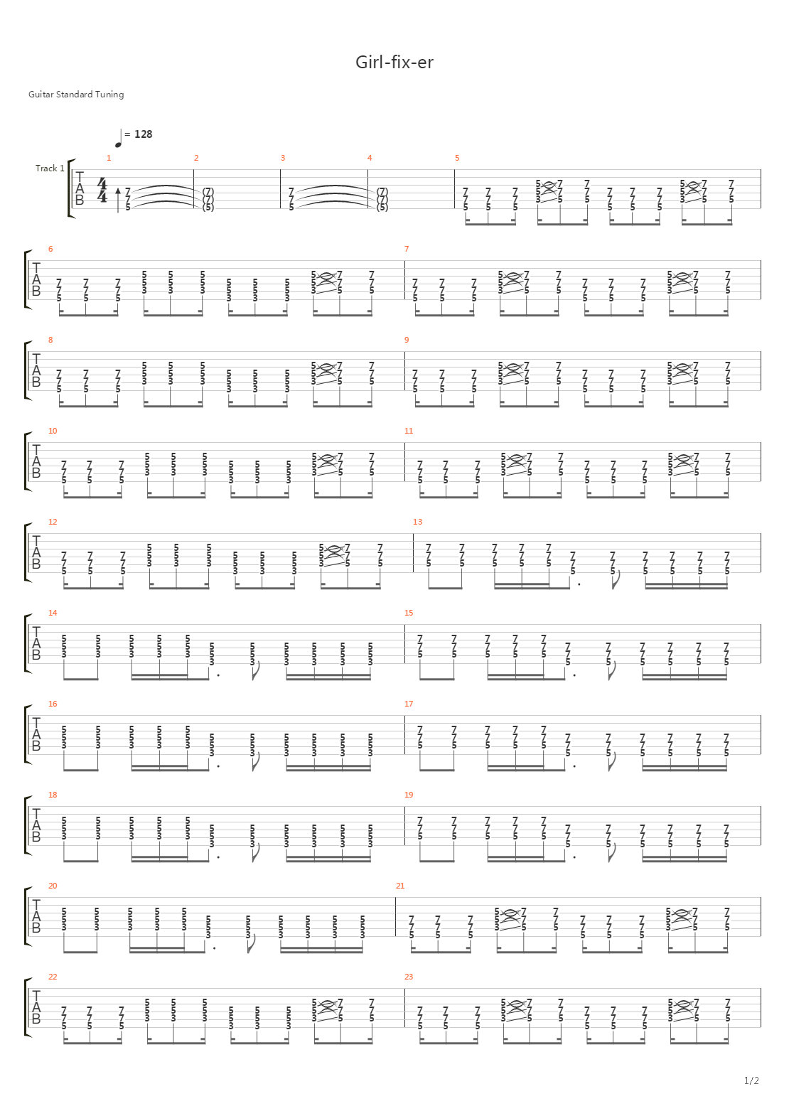 Girlfixer吉他谱