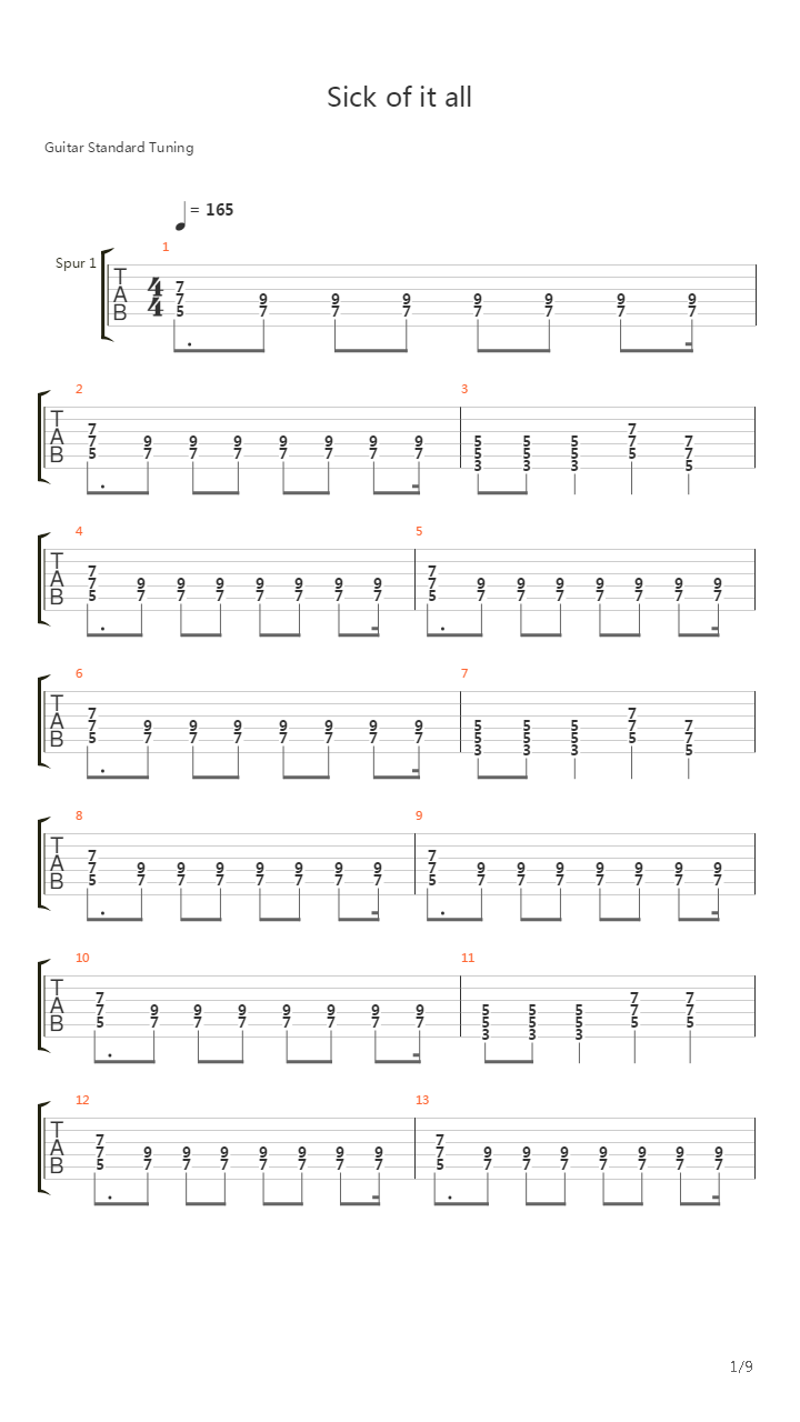 Sick Of It All吉他谱