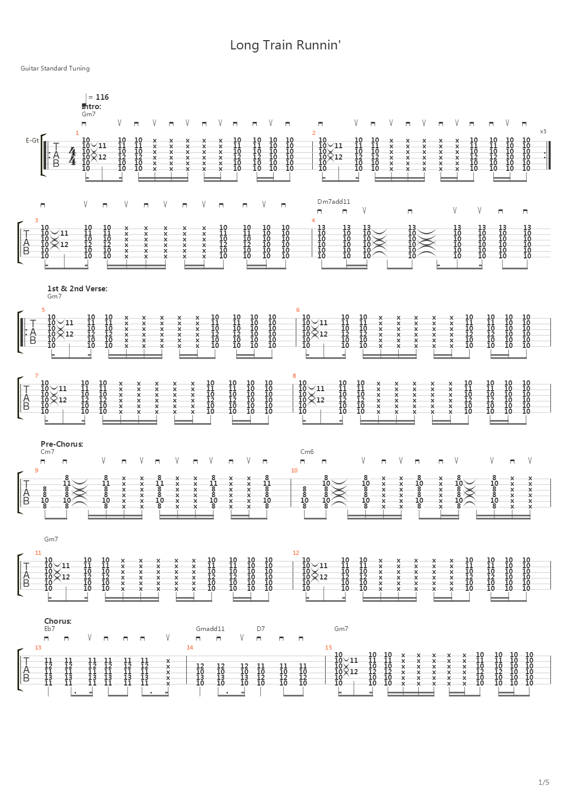 Long Train Runnin吉他谱