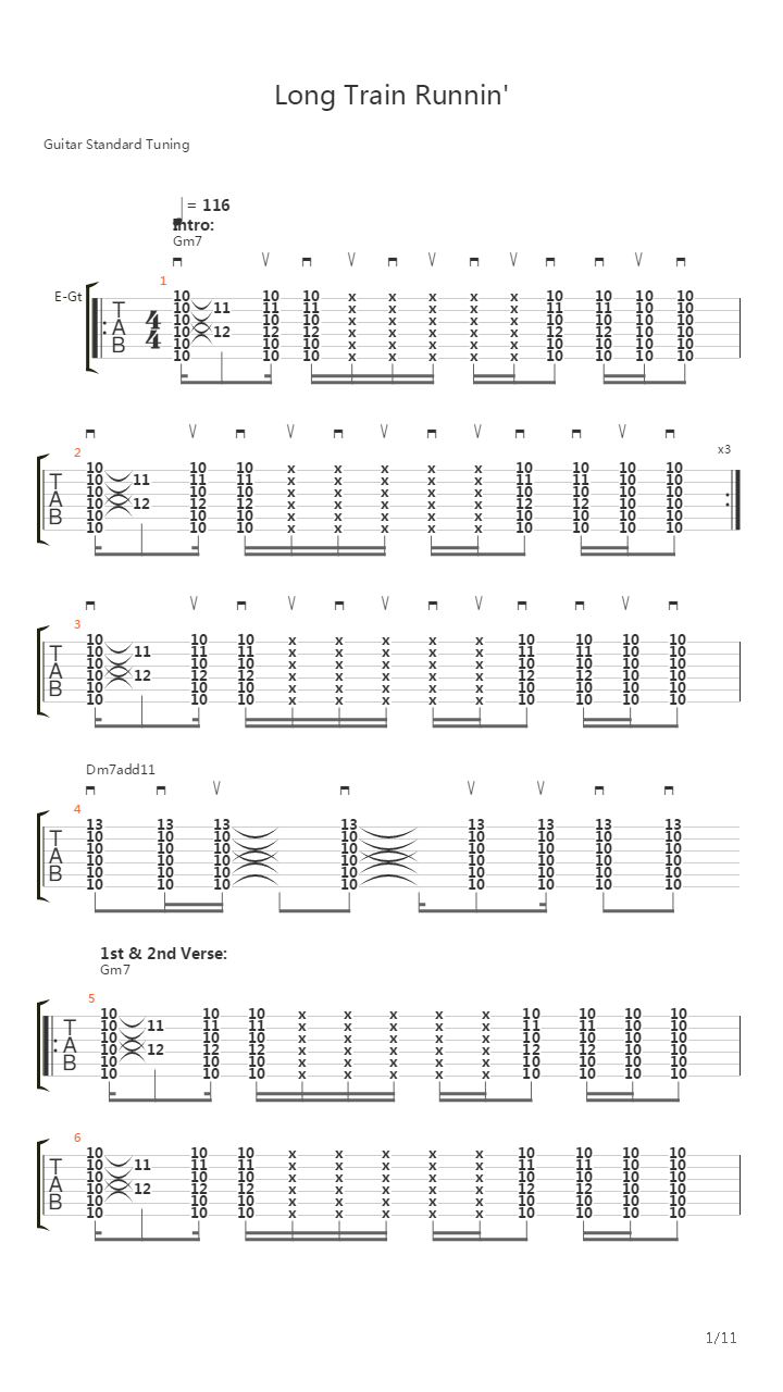 Long Train Runnin吉他谱