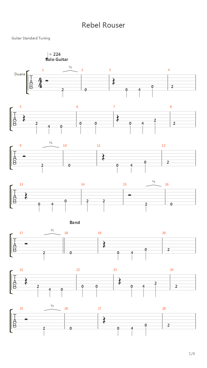 Rebel Rouser吉他谱