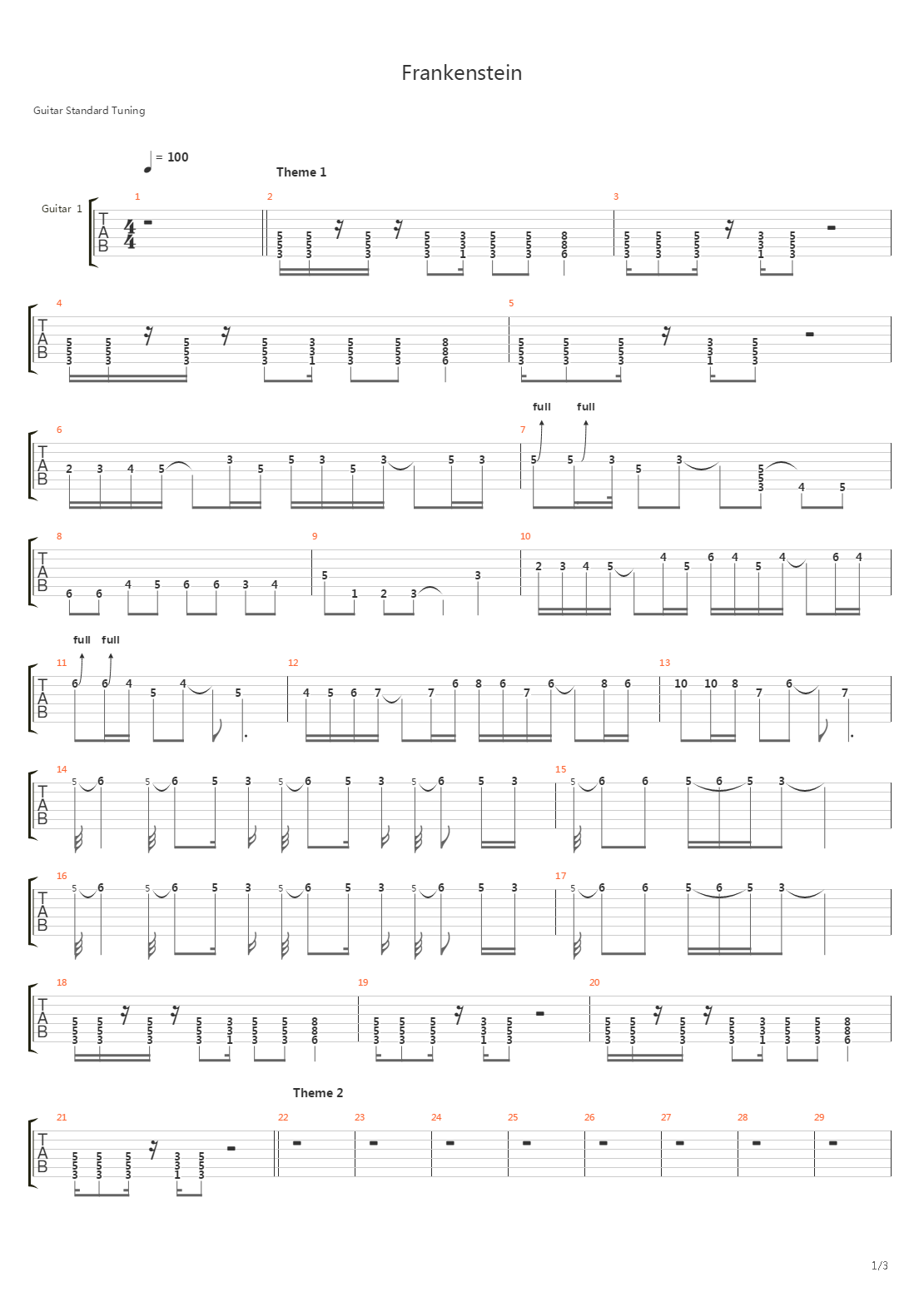 Frankenstein吉他谱