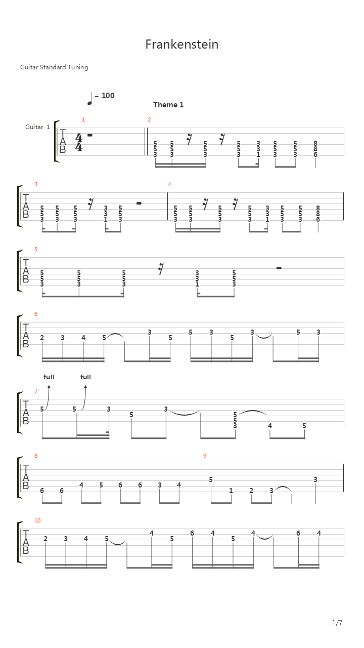 Frankenstein吉他谱