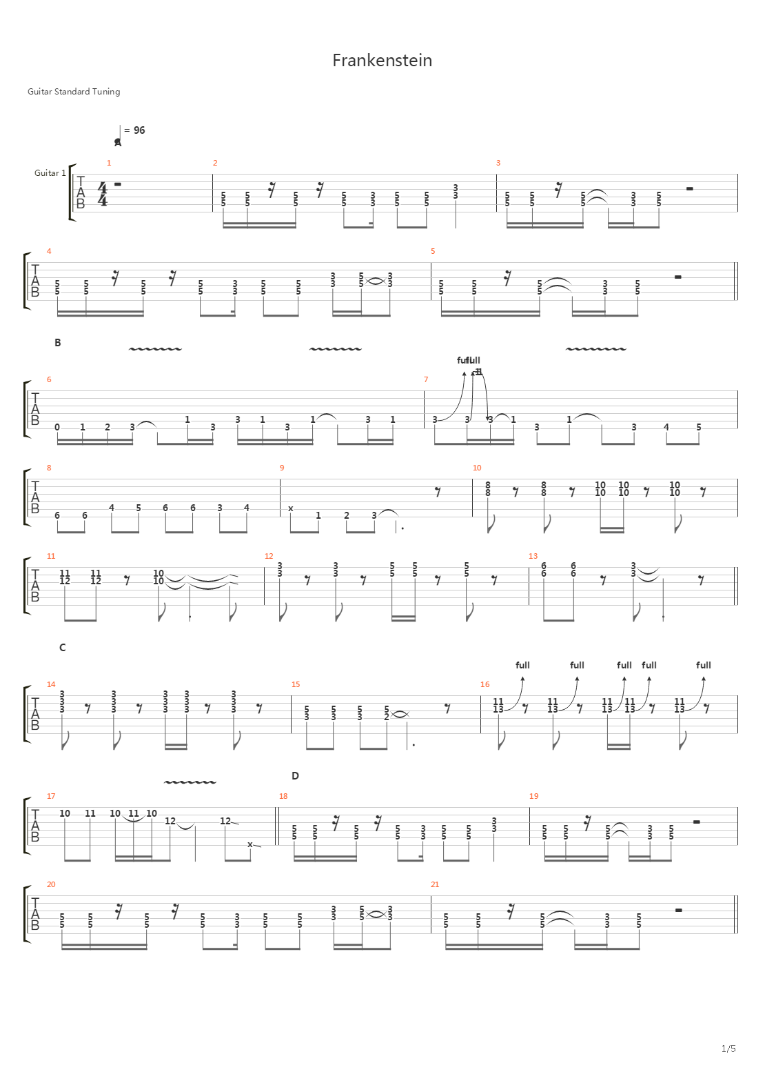 Frankenstein吉他谱