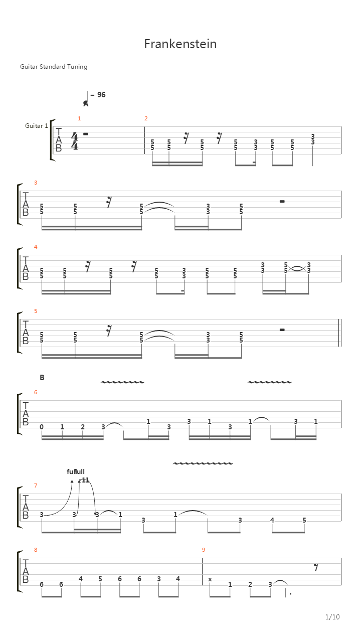 Frankenstein吉他谱