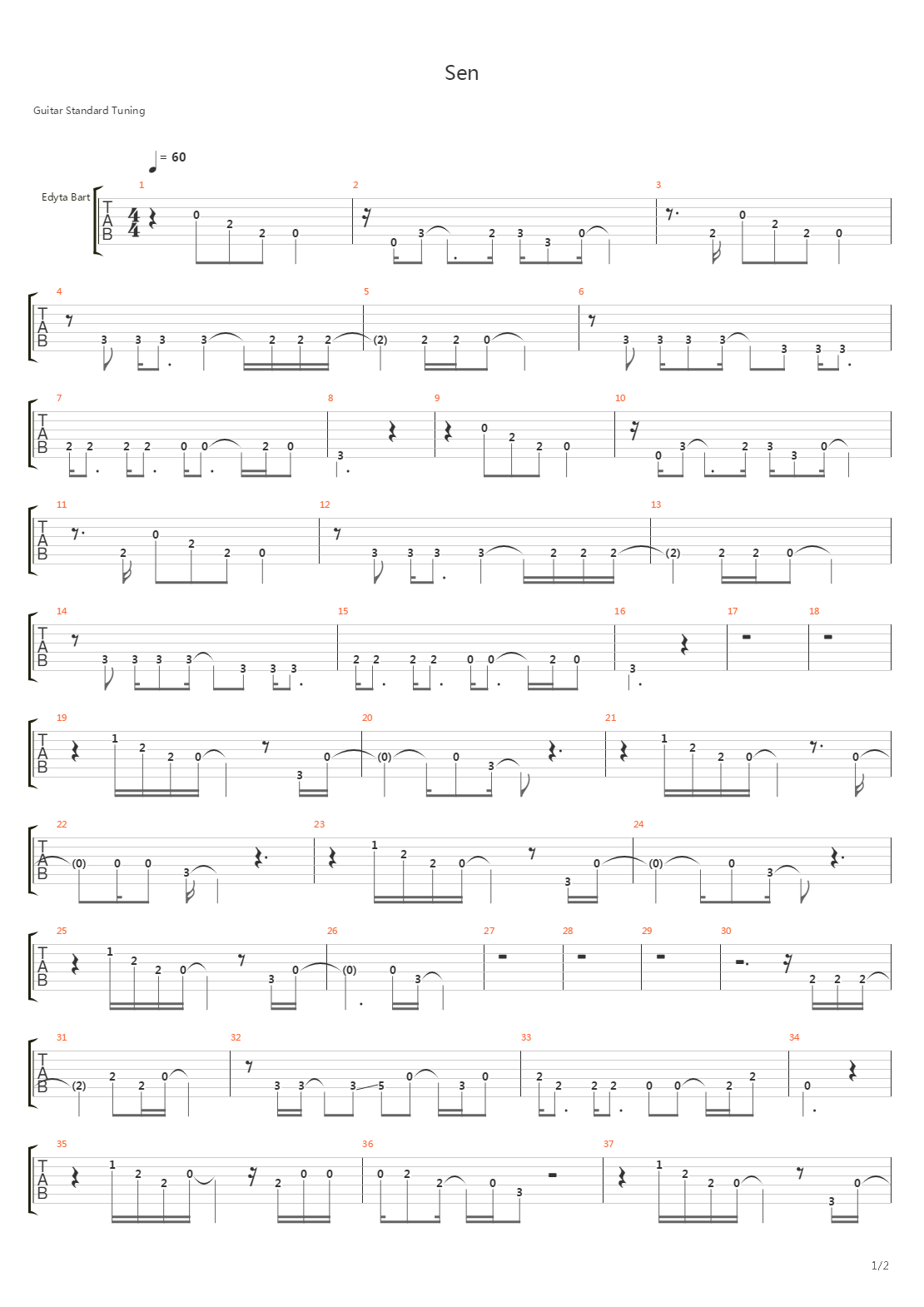 Sen吉他谱