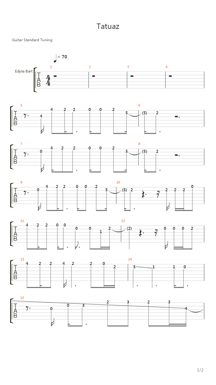 Tatuaz吉他谱