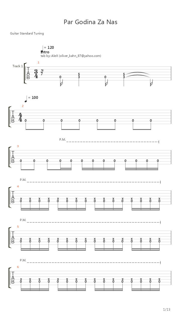 Par Godina Za Nas吉他谱