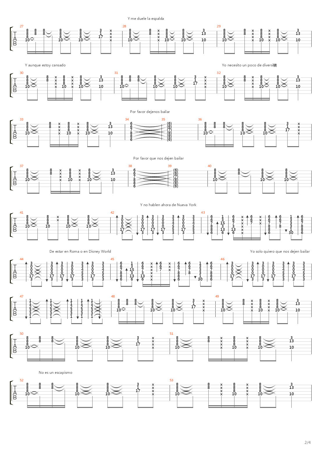 Guitarras Blancas吉他谱