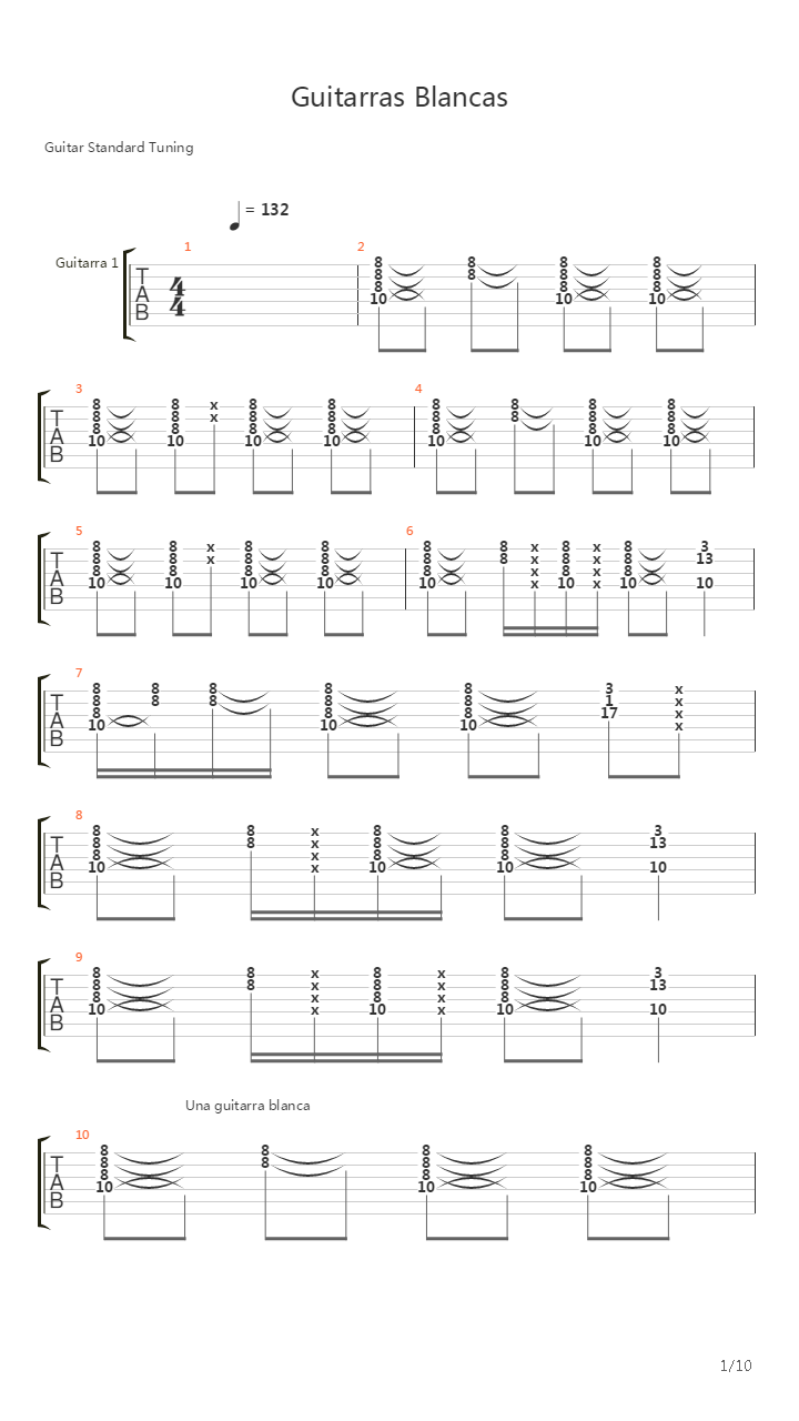 Guitarras Blancas吉他谱