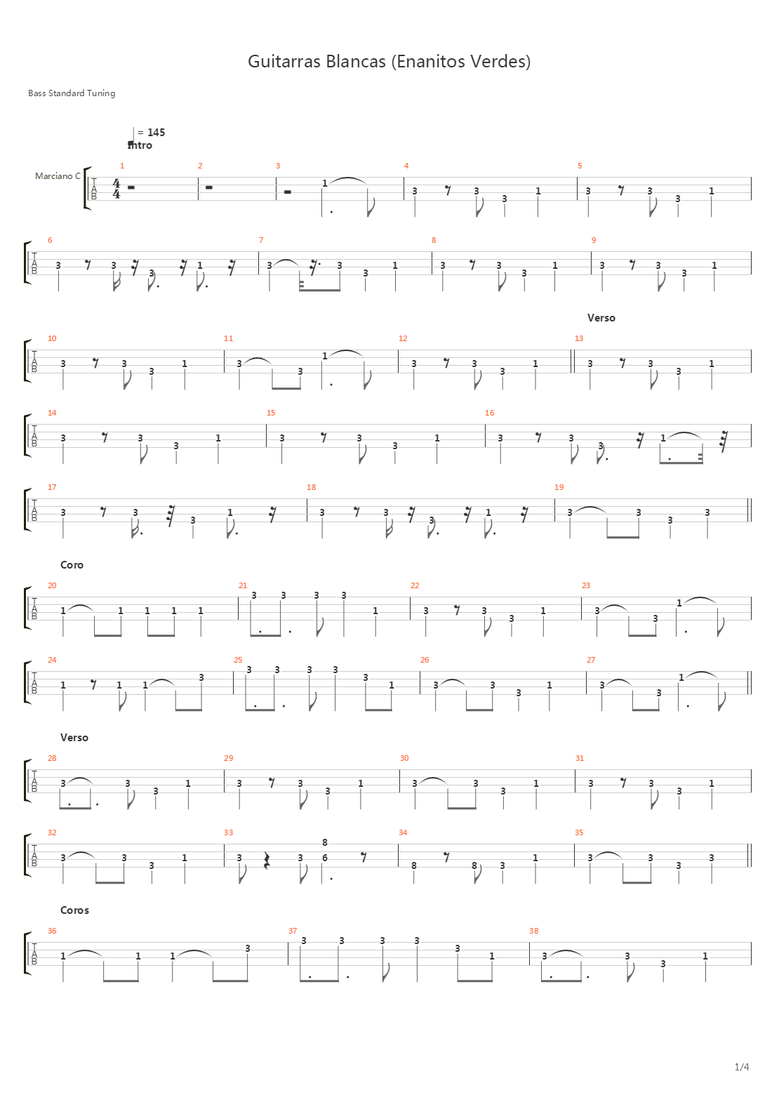 Guitarras Blancas吉他谱