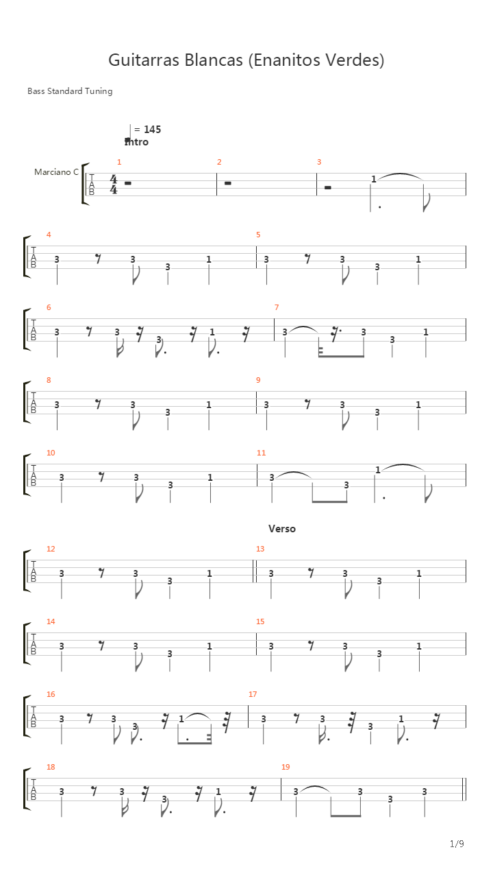 Guitarras Blancas吉他谱