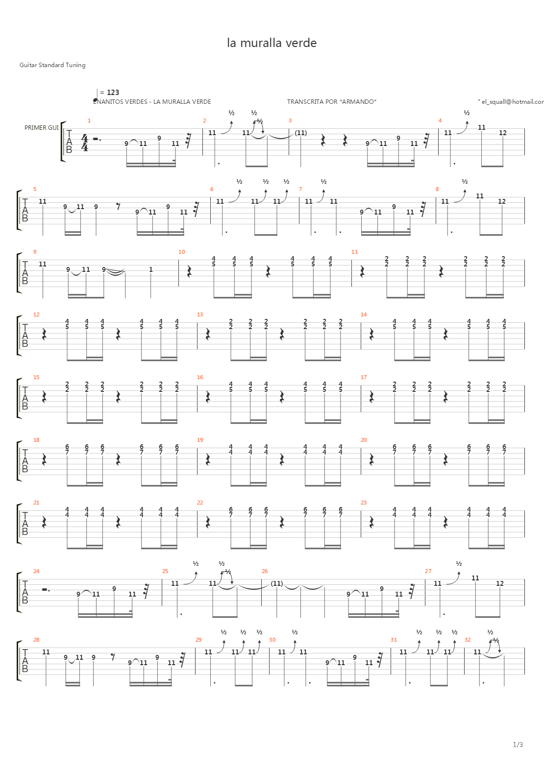 La Muralla Verde吉他谱