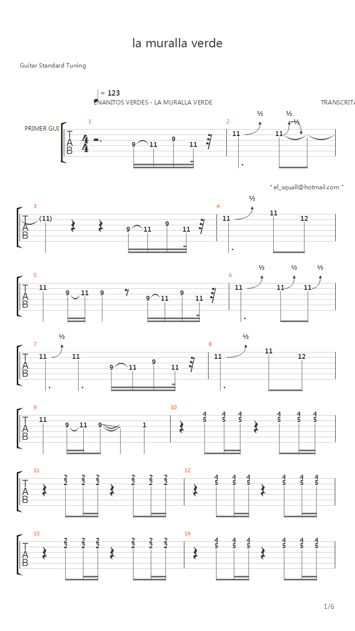 La Muralla Verde吉他谱