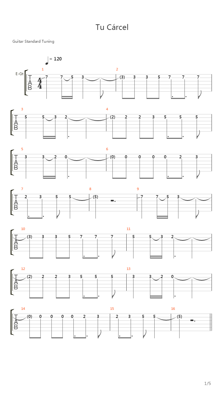 Tu Carcel吉他谱