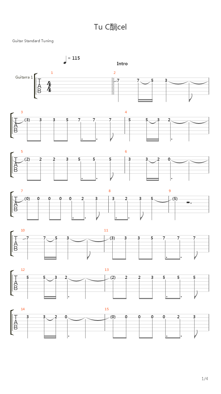 Tu Carcel吉他谱