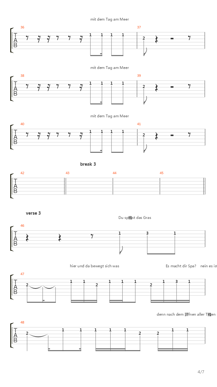 Tag Am Meer吉他谱