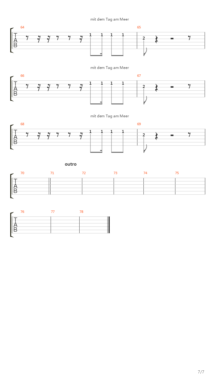 Tag Am Meer吉他谱