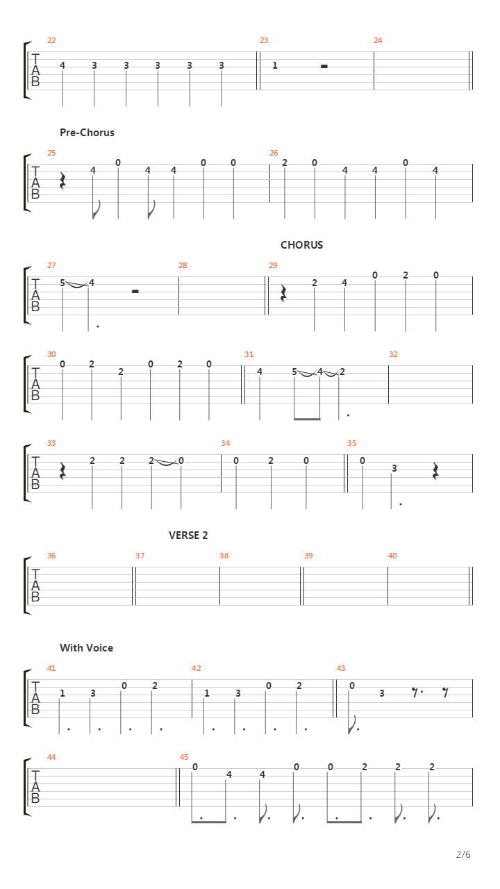 Bitemarks And Bloodstains吉他谱