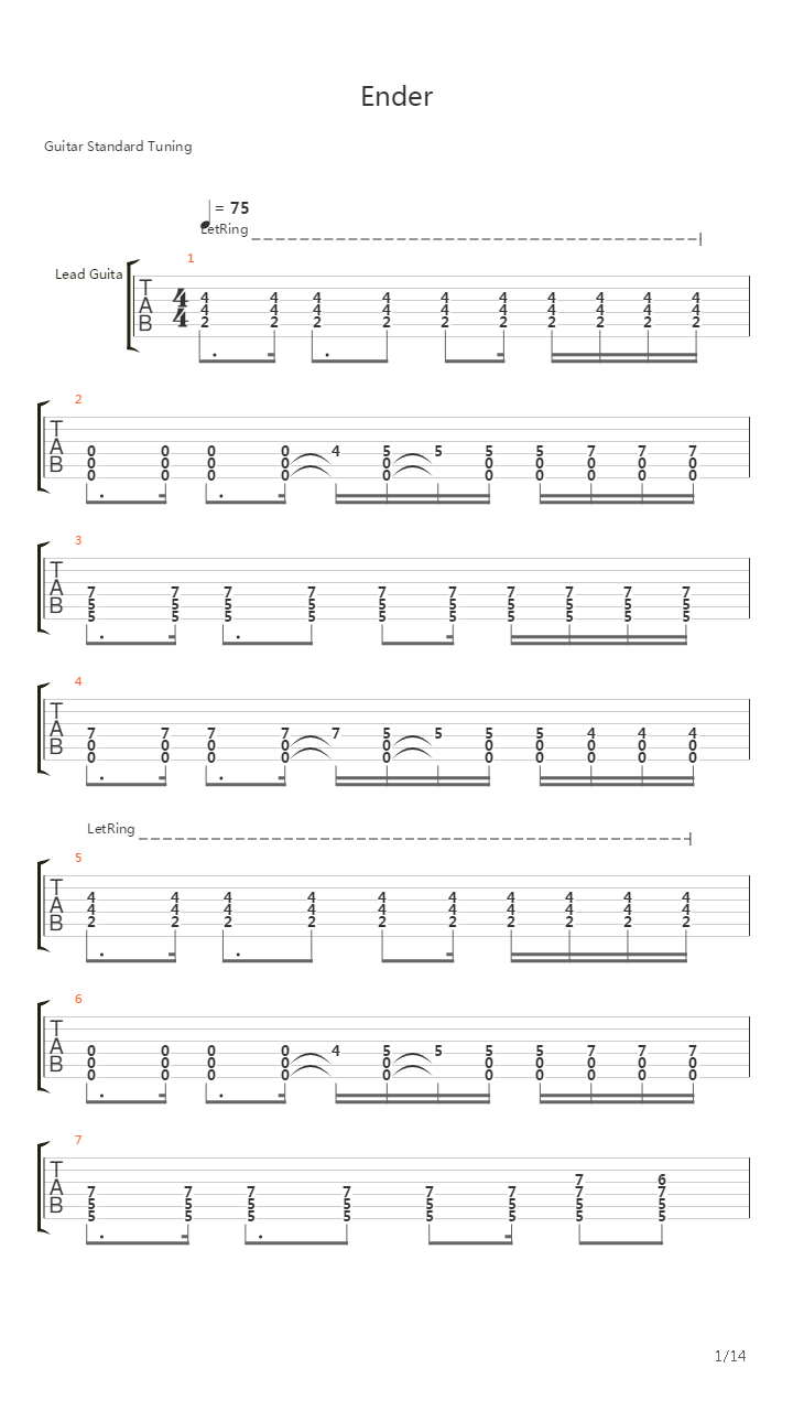 Ember吉他谱