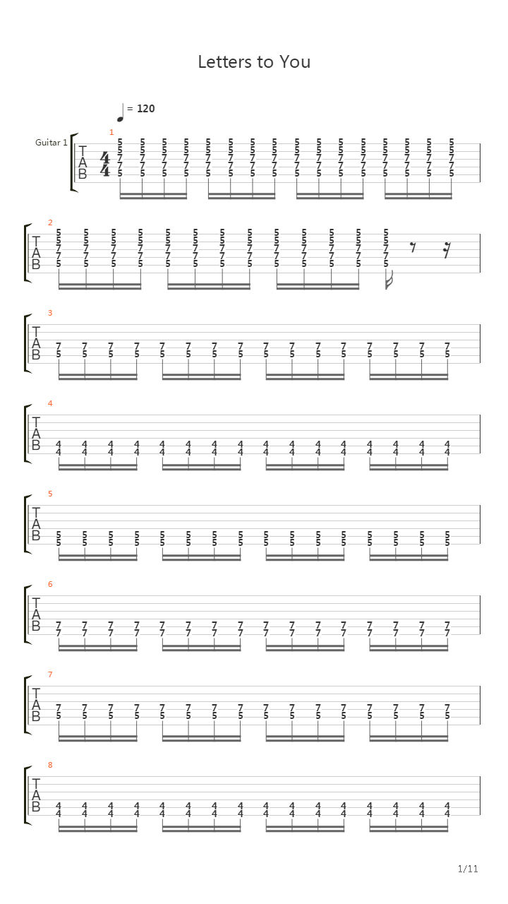 Letters To You吉他谱