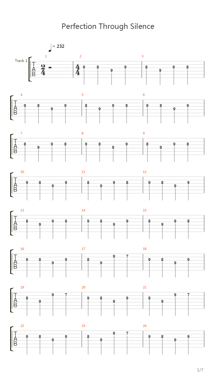 Perfection Through Silence吉他谱