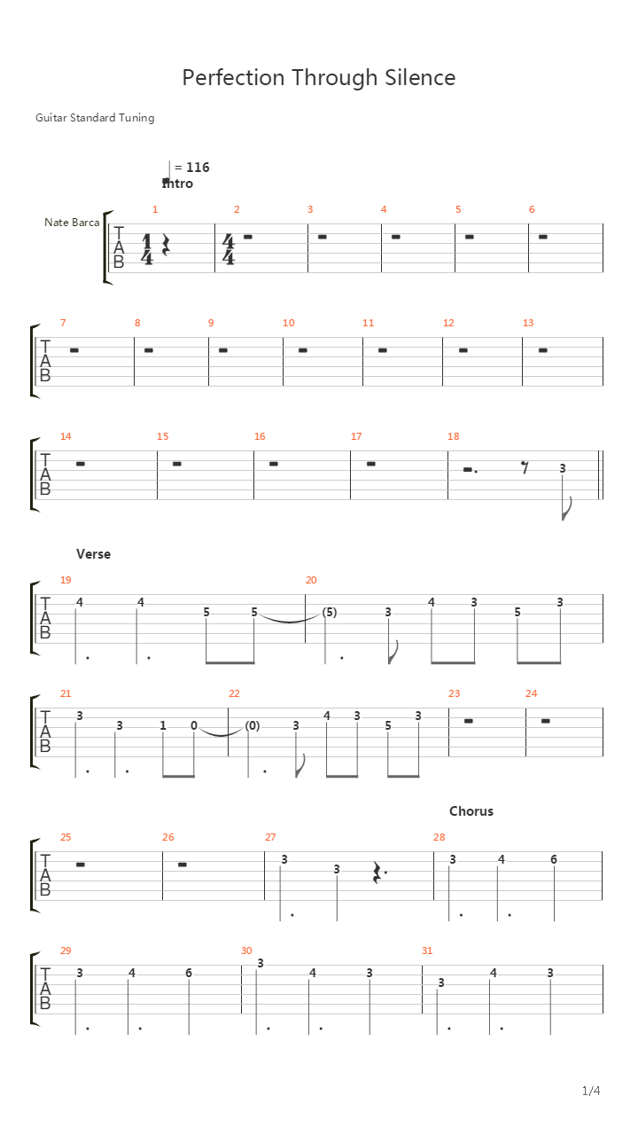Perfection Through Silence吉他谱