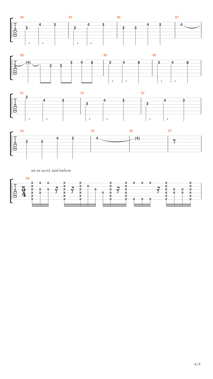Perfection Through Silence吉他谱