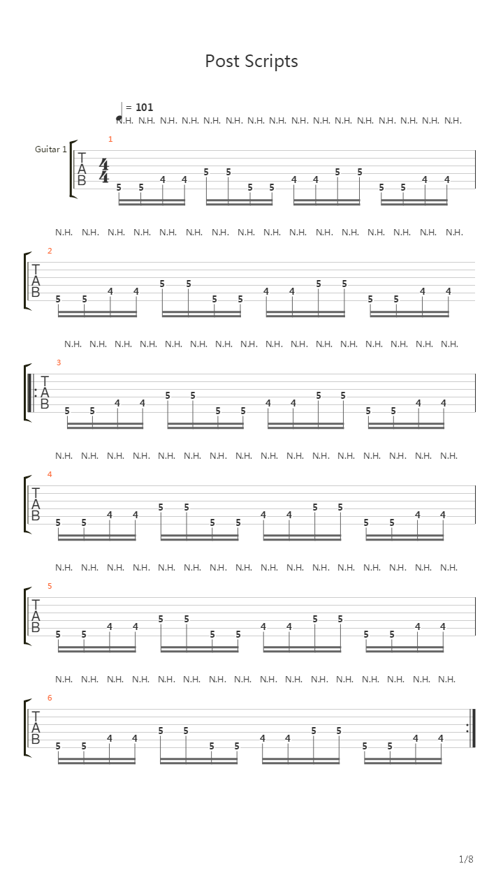 Post Scripts吉他谱